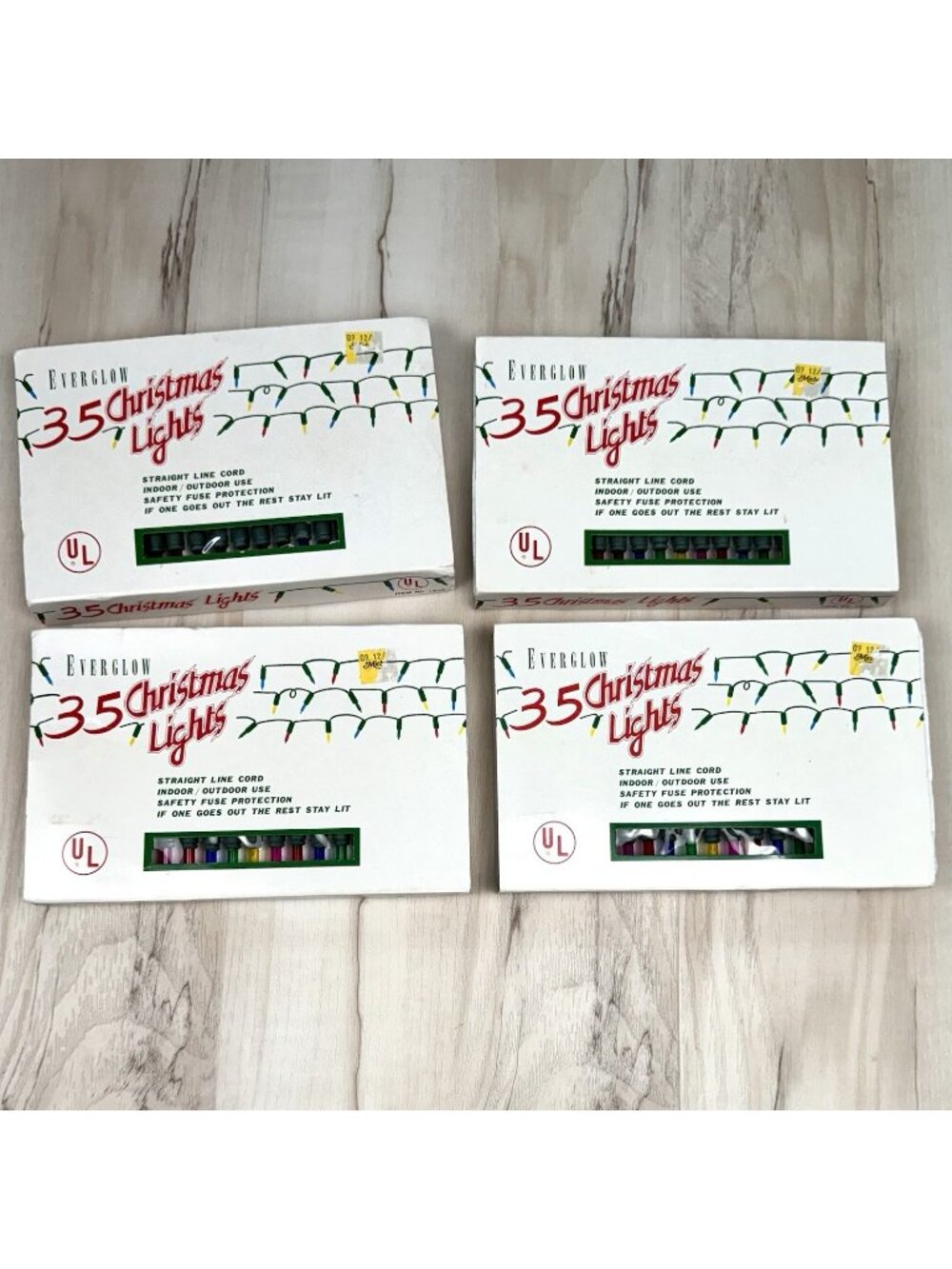 VTG 1991 Lot 4 J. Hofert Co EVERGLOW Multicolor Electric Christmas String Lights